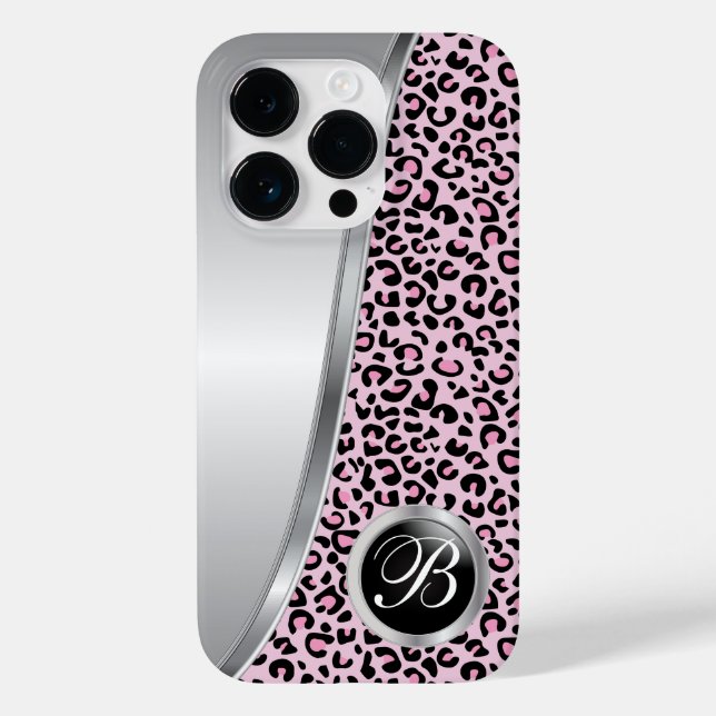 Impressão Leopardo Preto e Rosa claro | Monograma (Verso)