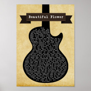 Impressão lírico da canção bonita da guitarra