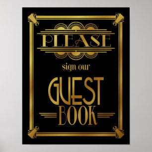 Impressão "livro de visitas" estilo Art Deco anos