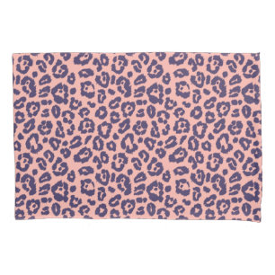 Impressão Marinho-chic azul e rosa-leopardo
