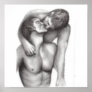 Impressão masculino das canvas do abraço