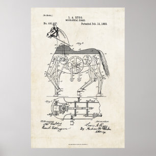 Impressão mecânico da patente do cavalo 1893