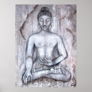 Impressão Meditating da arte de Buddha