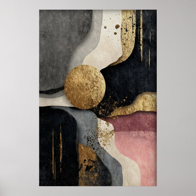 Impressão Minimalista Geométrica Abstrata, Boho (Frente)