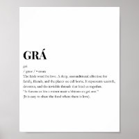 Impressão Moderna do Significado de Amor Grá Irlan