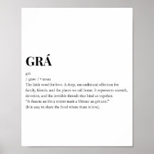 Impressão Moderna do Significado de Amor Grá Irlan