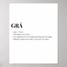 Impressão Moderna do Significado de Amor Grá Irlan