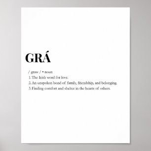 Impressão Moderna do Significado de Amor Grá Irlan