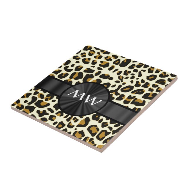 Impressão Monogrammed do leopardo (Lateral)