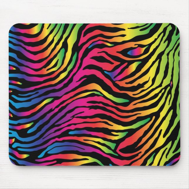 Impressão Mousepad da zebra do arco-íris (Frente)