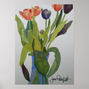 impressão Multi-colorido das tulipas