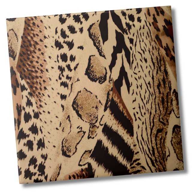 Impressão na moda Trendy Animal (Stylish Cheetah Leopard Zebra Animal Print Pattern Ceramic Tile)