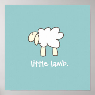 Impressão na parede Little Lamb (azul legal)