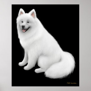 Impressão nevado do cão do Samoyed
