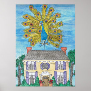 Impressão orgulhoso do poster do pavão