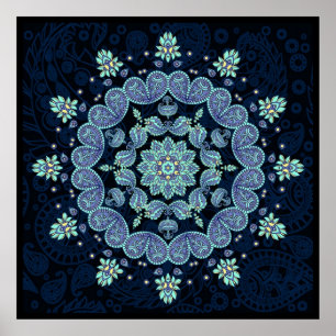 Impressão Pastel da mandala do caleidoscópio de