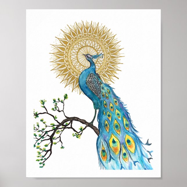 Impressão Peacock Mandala 8x10 (Frente)