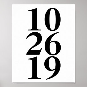 impressão personalizada da data do casamento