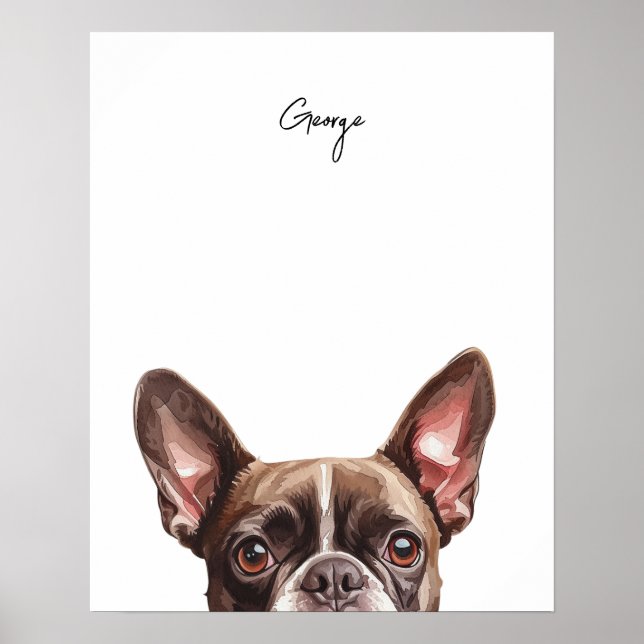 Impressão Personalizada de Cachorro Boston Terrier (Frente)