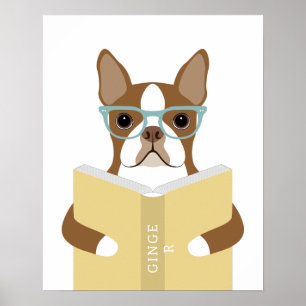 Impressão Personalizada de Cachorro Boston Terrier