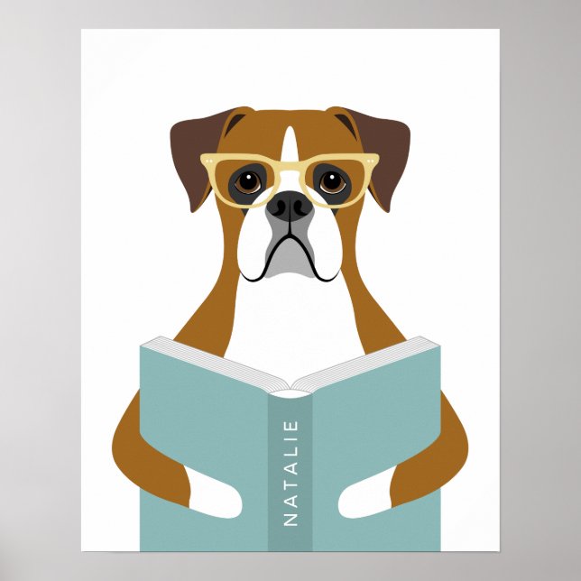 Impressão Personalizada de Cachorro Boxer (Frente)
