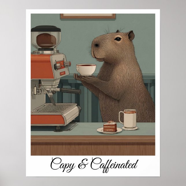Impressão Personalizada de Cafeteria com Capivara  (Frente)