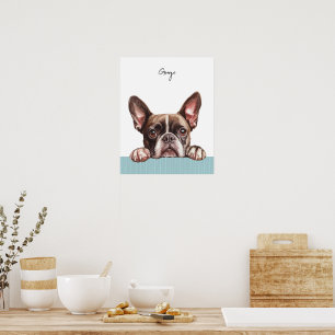Impressão Personalizada de Cão Boston Terrier