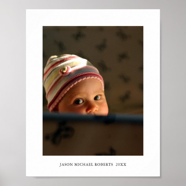 Impressão Personalizada de Foto e Nome do Bebê (Frente)