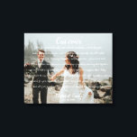 Impressão Personalizada de Fotografias e Vows<br><div class="desc">Design moderno e elegante imprimiu Foto personalizada de casamento e janelas Tela impressa que pode ser personalizada com seu texto. Clique no botão "Personalizar" e use nossa ferramenta design para modificar este modelo. Veja a Design de Arte Gráfica para outros produtos que combinam com este design!</div>