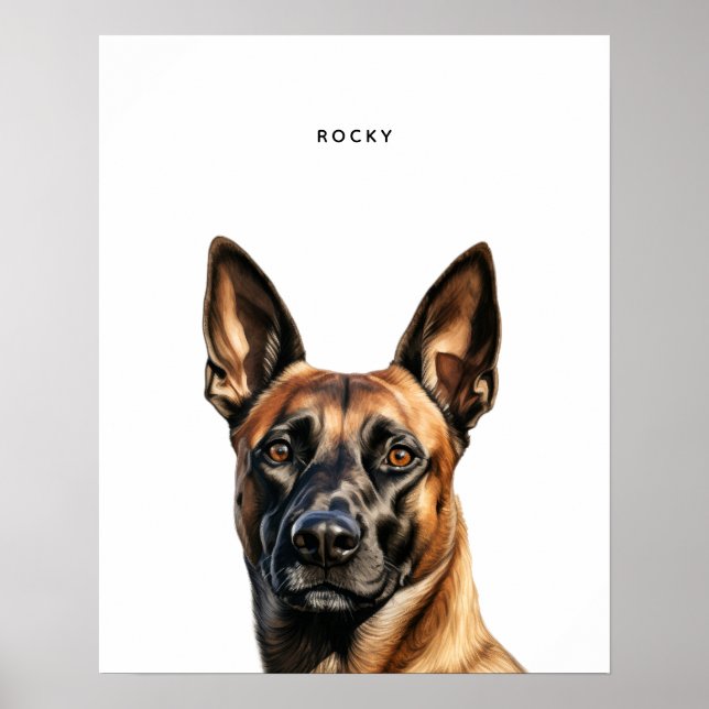 Impressão personalizado belga Malinois (Frente)