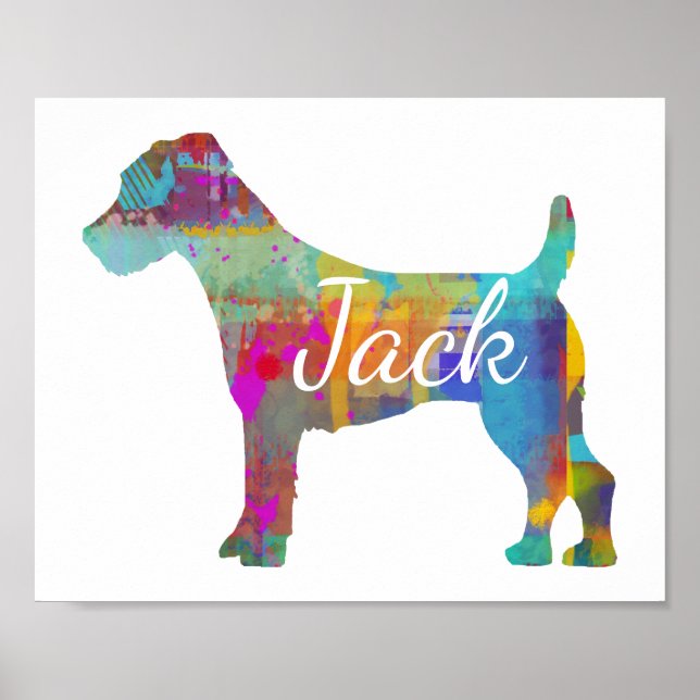 Impressão personalizado Jack Russell Terrier Art (Frente)