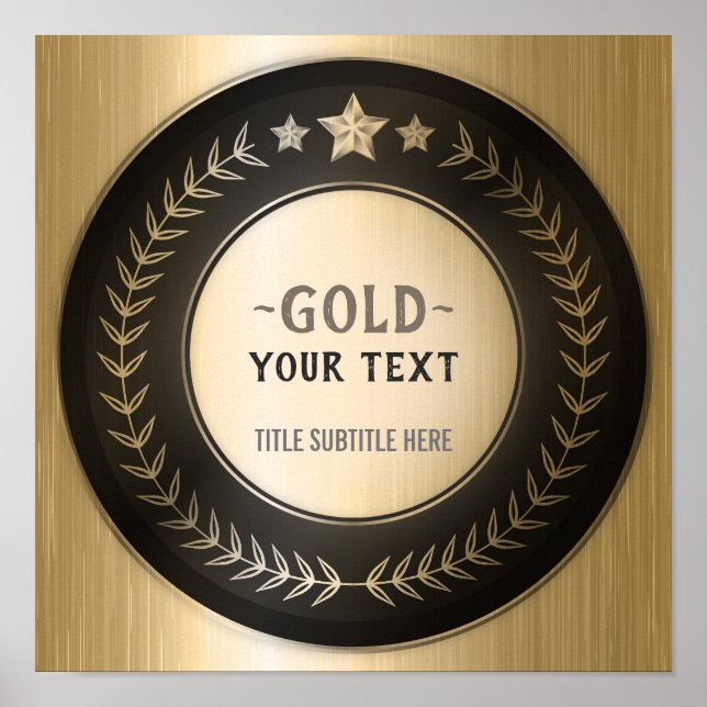 IMPRESSÃO PERSONALIZADO MEDAL Dourado #1 Campeão E (Frente)