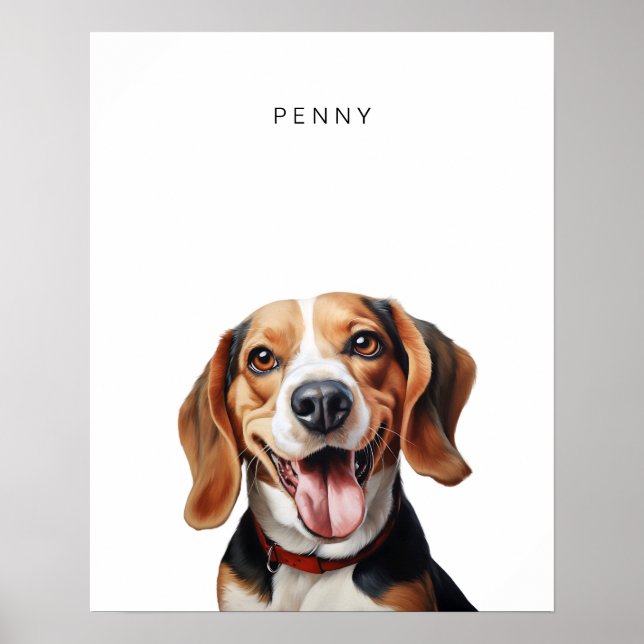 Impressão Personalizado por Cão-Beagle (Frente)