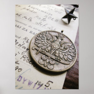 Impressão polonês da medalha da guerra de Eagle