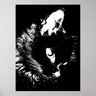 Impressão Pop de Arte de Gato Negro - Posters de G