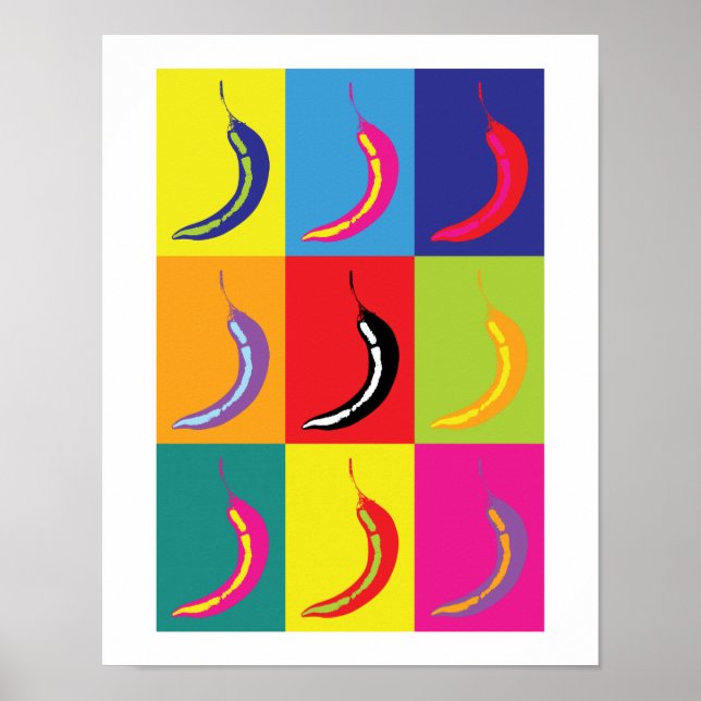 Impressão Pop de Comida de Cozinha Brilhante (Frente)