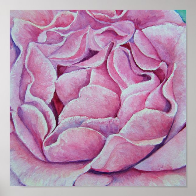 Impressão por Rosa de Aquarela por Pam Utton (Frente)