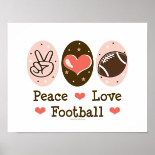 Impressão Poster de Futebol do Peace Love