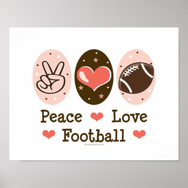 Impressão Poster de Futebol do Peace Love (Frente)