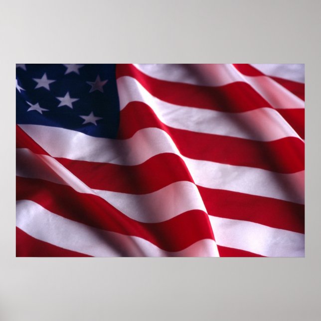 Impressão Poster de Sinalizador dos Estados Unidos (Frente)