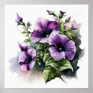 Impressão Poster de Suplente de Petunias Roxo