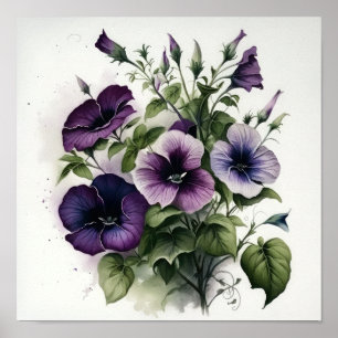 Impressão Poster de Suplente de Petunias Roxo
