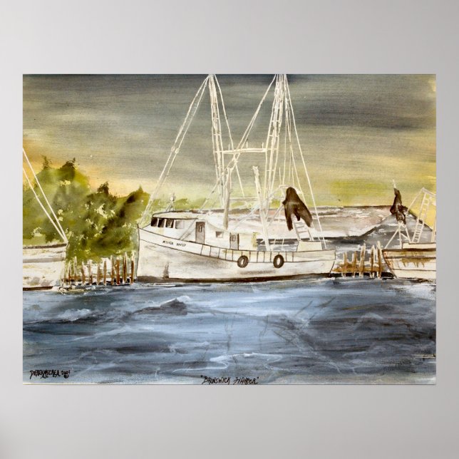 impressão poster náutico marinho do porto de bruns (Frente)