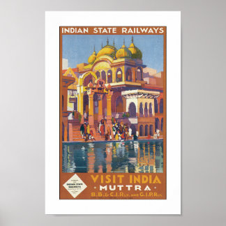 Impressão Poster viagens vintage da da da  da Índi