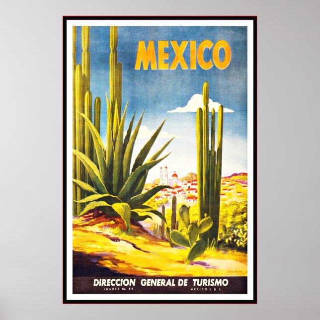 Impressão poster vintage México Grande (Frente)