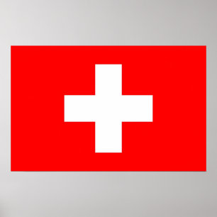 Impressão quadro com a bandeira da suiça