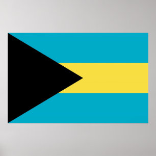 Impressão quadro com a bandeira de Bahamas
