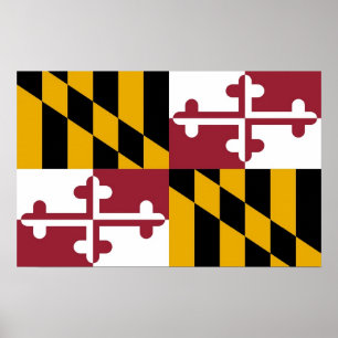 Impressão quadro com a bandeira de Maryland, EUA