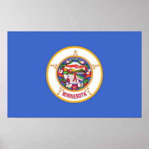Impressão quadro com a bandeira de Minnesota, EUA