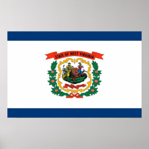 Impressão quadro com a bandeira de West Virginia,